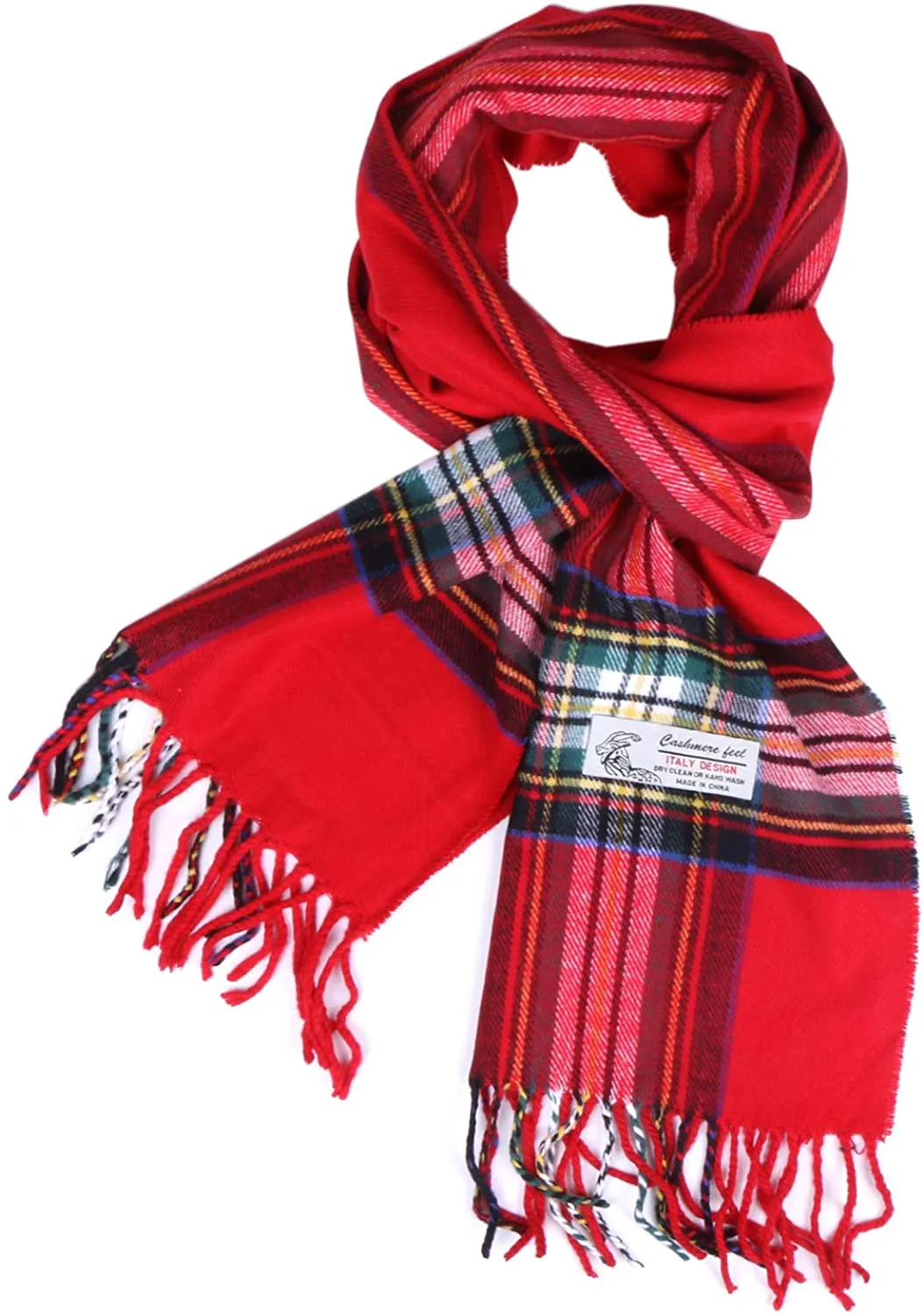 Plaid Cashmere Feel Classic Soft Luxurious Winter Scarf for Men Women