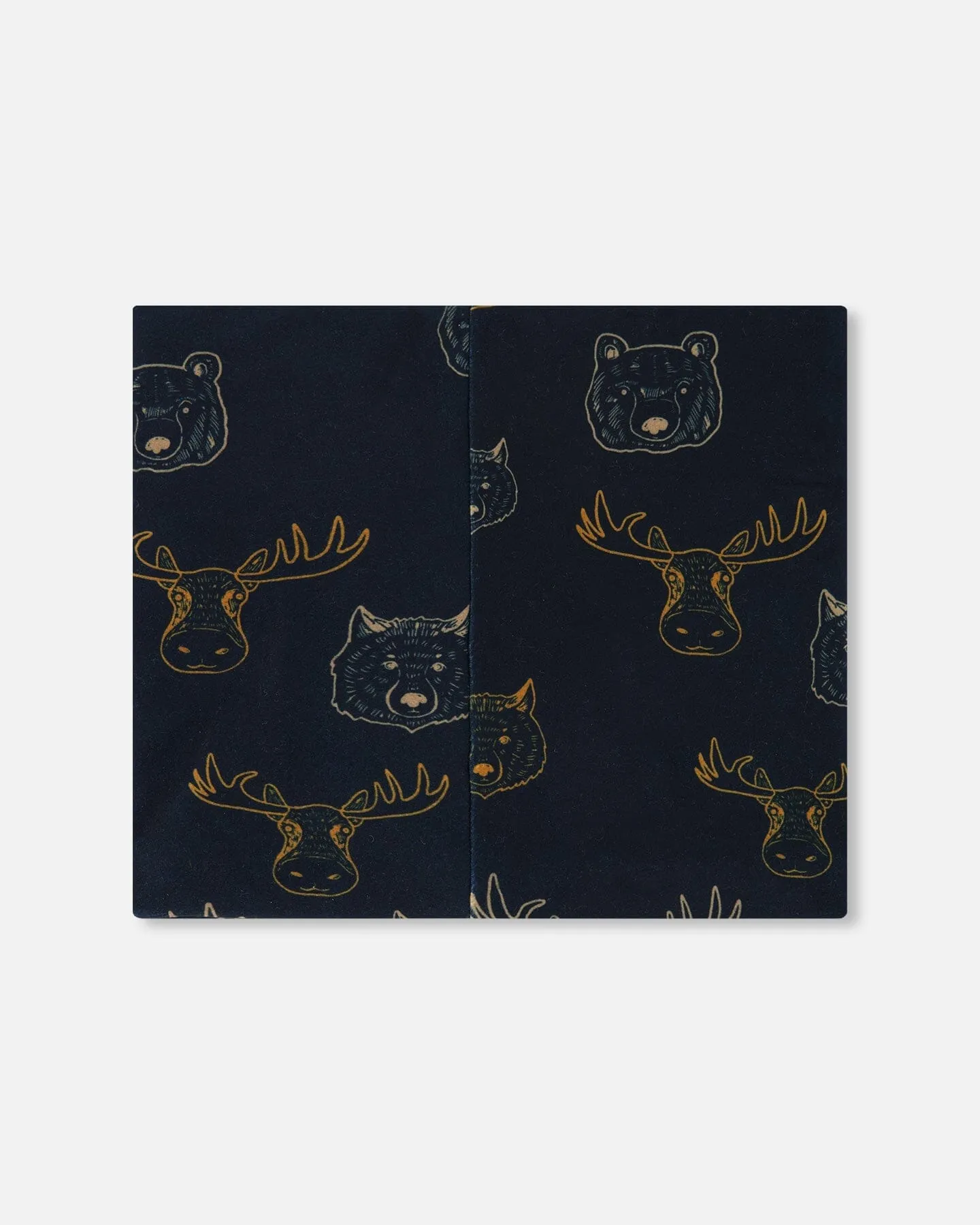 Printed Neck Tube Beige Animals On Black Background