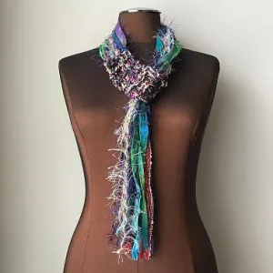 Purple/Blue/Green Toned, Adjustable Scarf, (AS54)