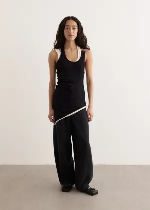 Ribbed Twisted Double Layer Tank Top