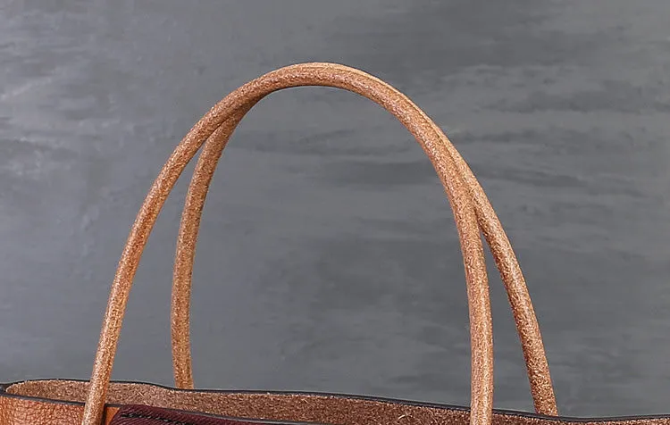 Small Womens Boho Shoulder Bag Brown Tote Bag