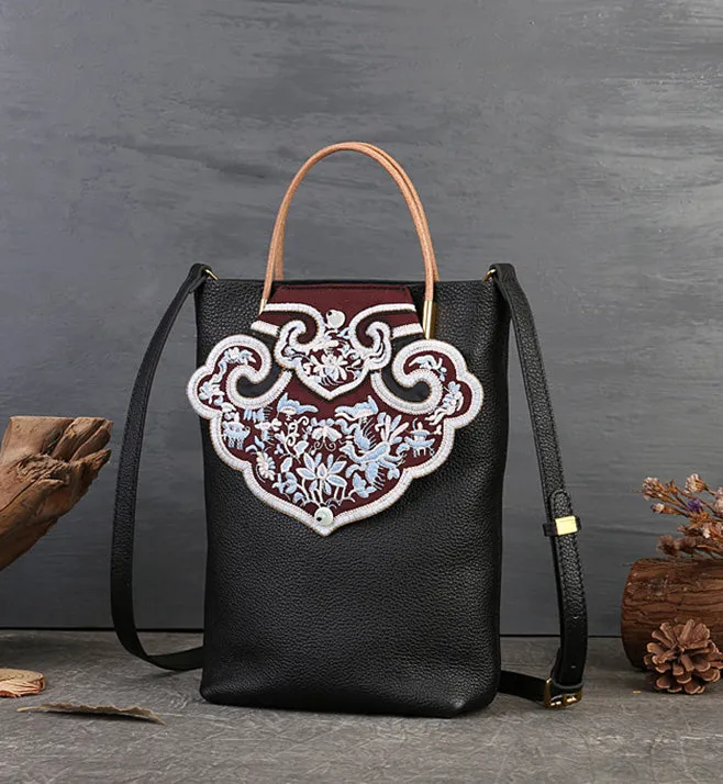 Small Womens Boho Shoulder Bag Brown Tote Bag