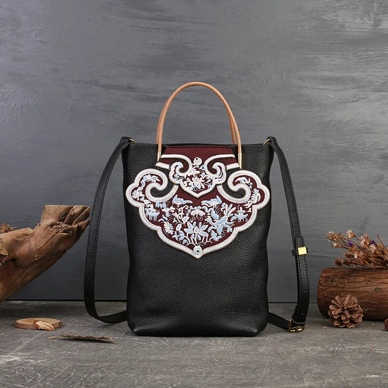 Small Womens Boho Shoulder Bag Brown Tote Bag