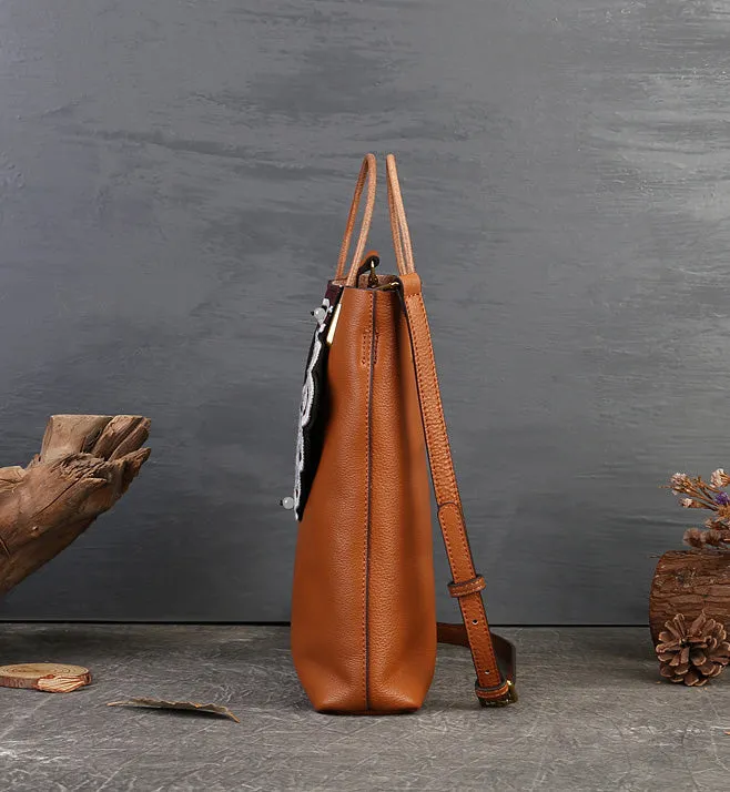 Small Womens Boho Shoulder Bag Brown Tote Bag