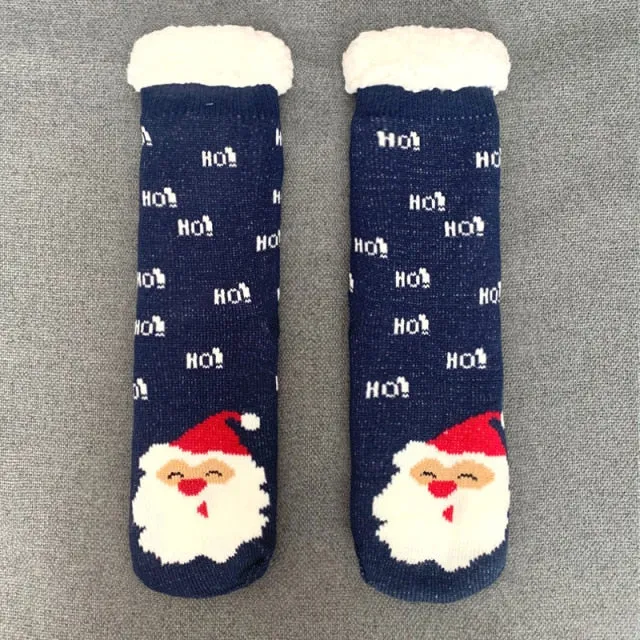Soft Warm Christmas socks | women's slipper socks with soles | warm socks