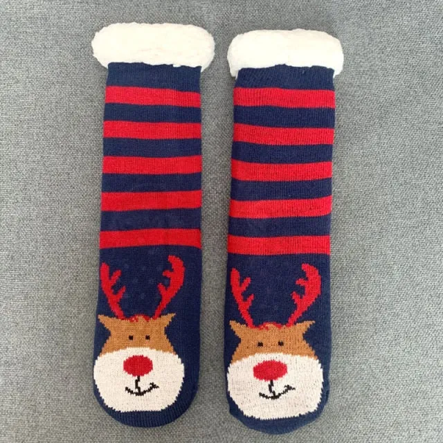 Soft Warm Christmas socks | women's slipper socks with soles | warm socks