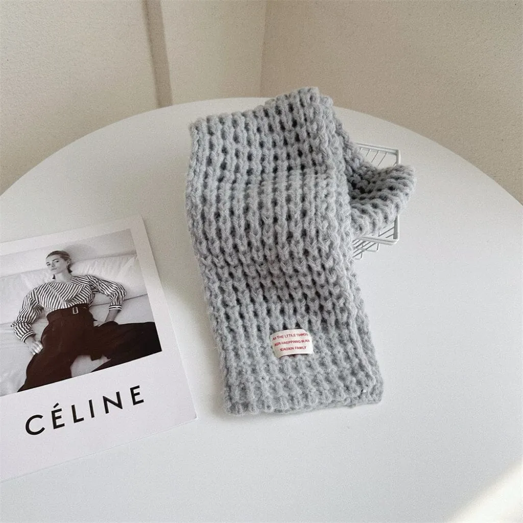 Solid Color Soft Knitted Scarf