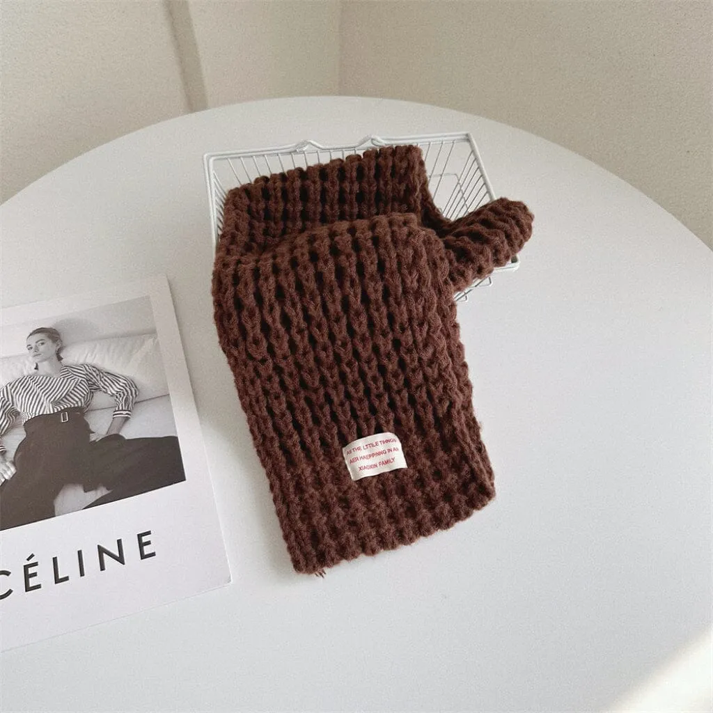 Solid Color Soft Knitted Scarf