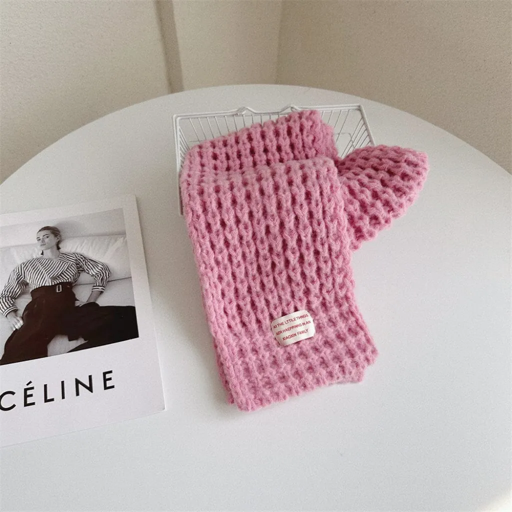 Solid Color Soft Knitted Scarf