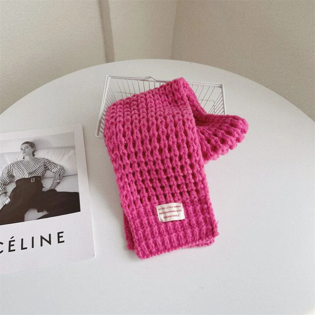 Solid Color Soft Knitted Scarf