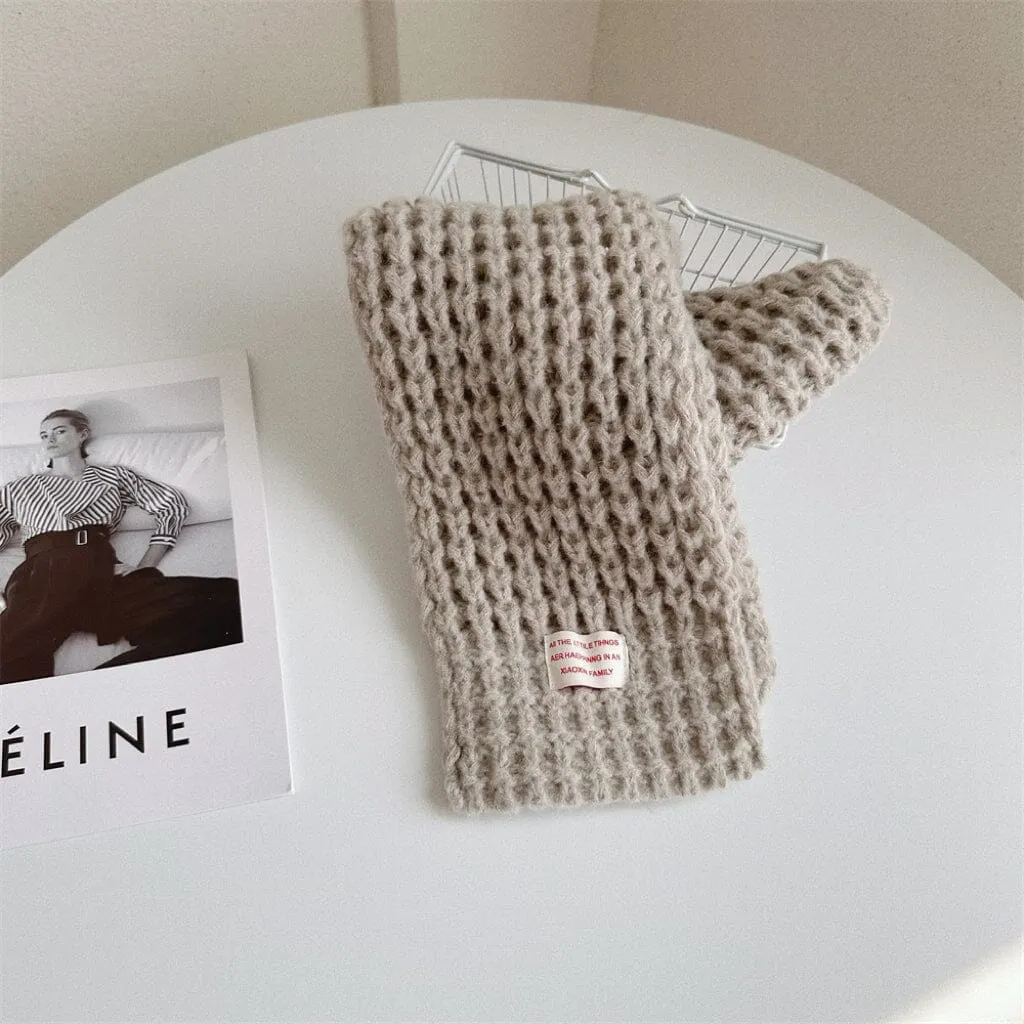 Solid Color Soft Knitted Scarf