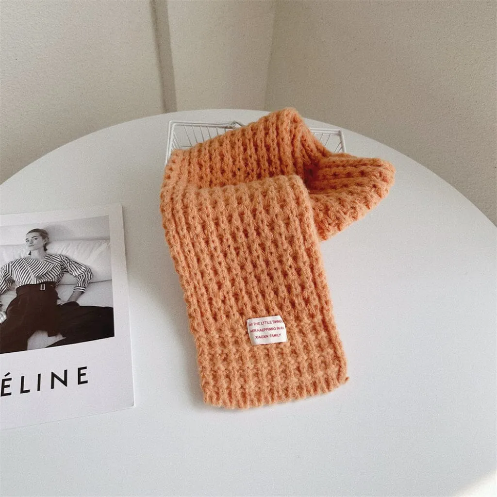 Solid Color Soft Knitted Scarf