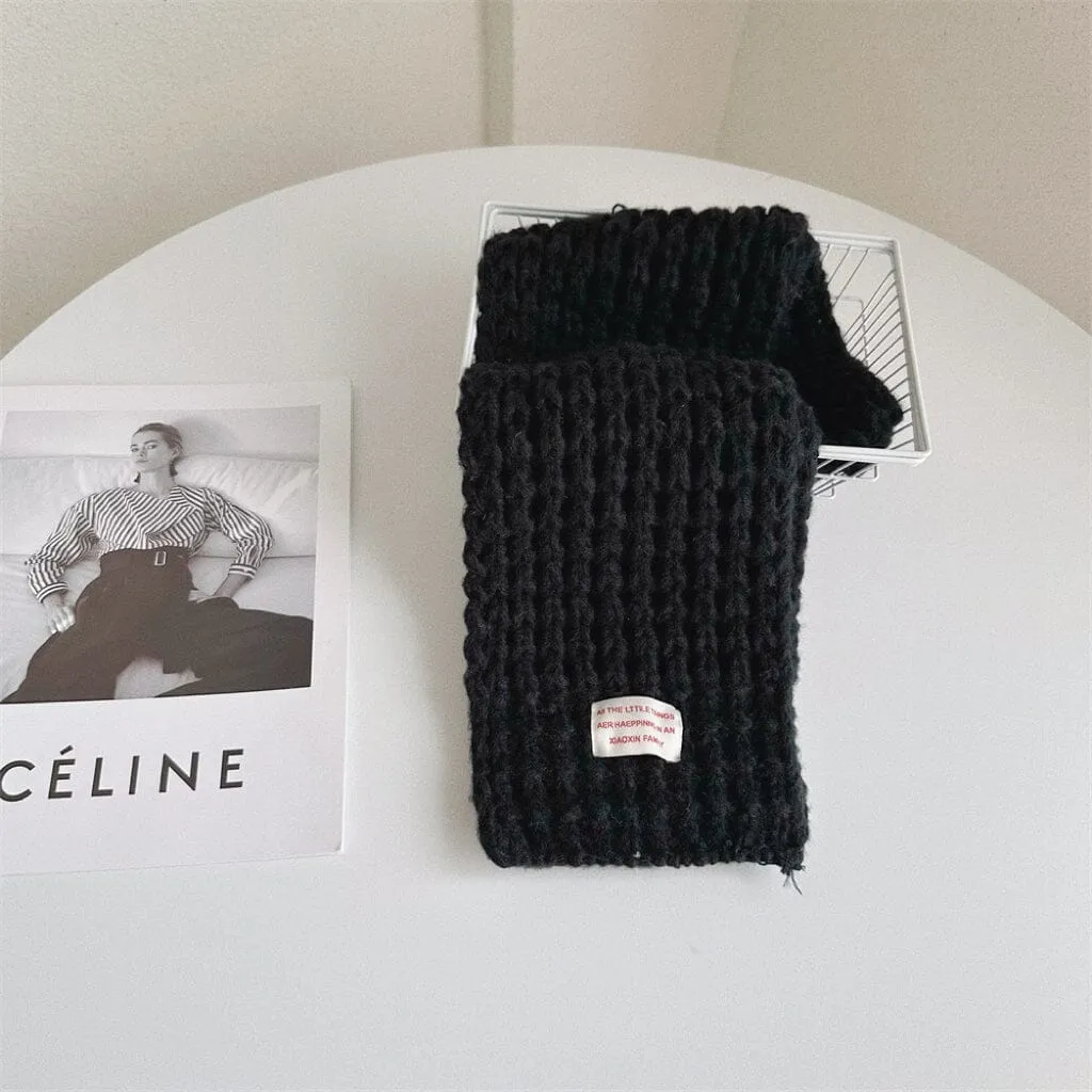 Solid Color Soft Knitted Scarf