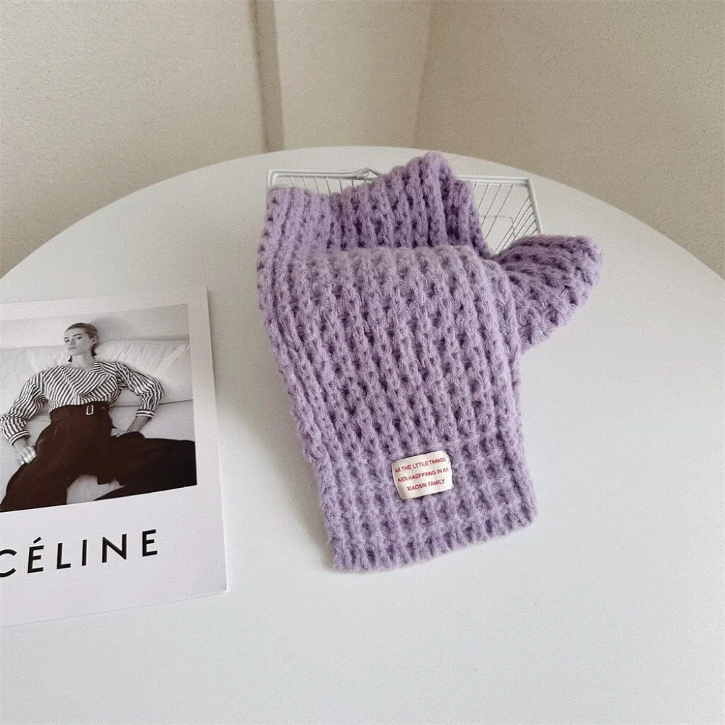 Solid Color Soft Knitted Scarf
