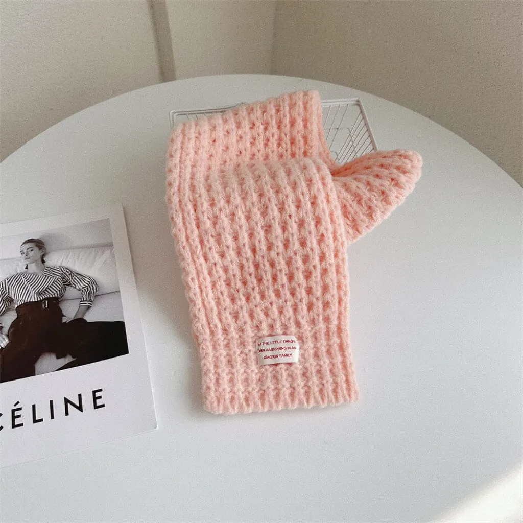 Solid Color Soft Knitted Scarf