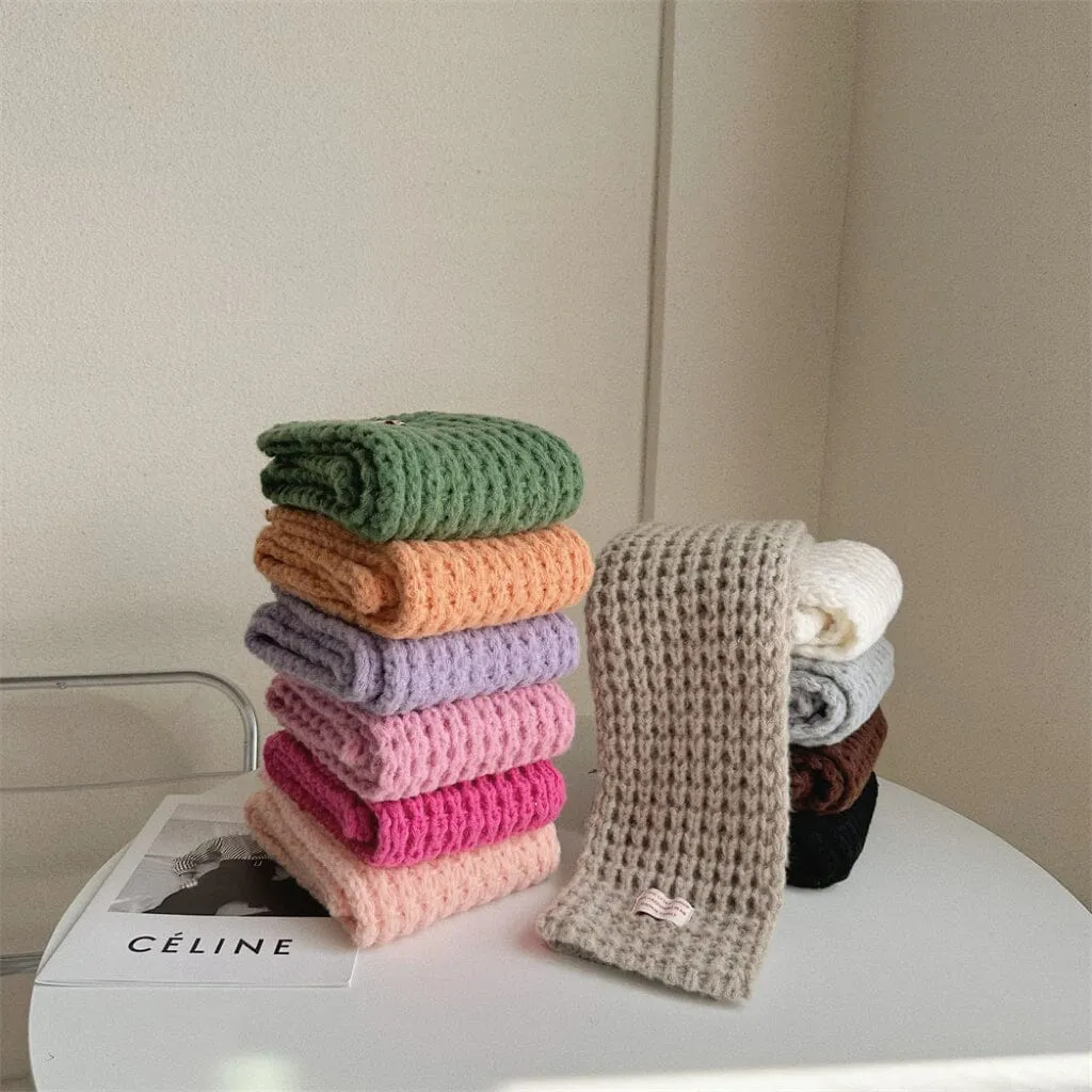 Solid Color Soft Knitted Scarf