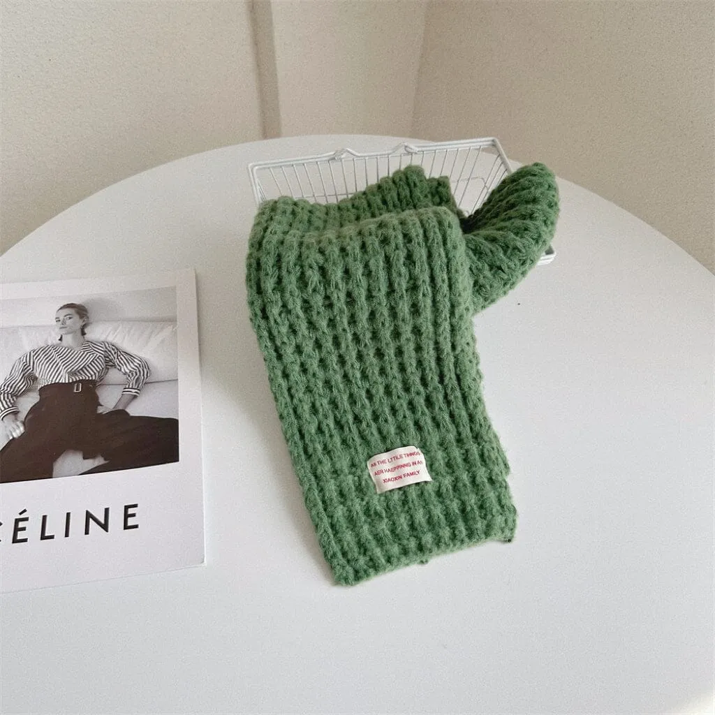 Solid Color Soft Knitted Scarf