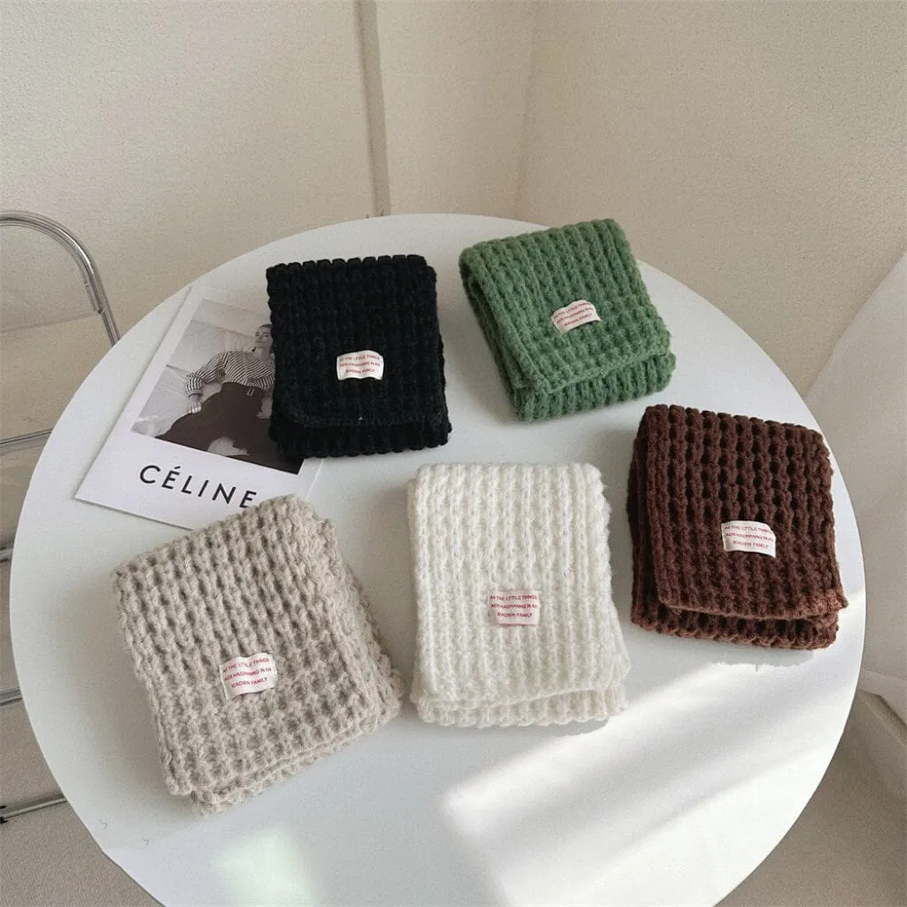 Solid Color Soft Knitted Scarf