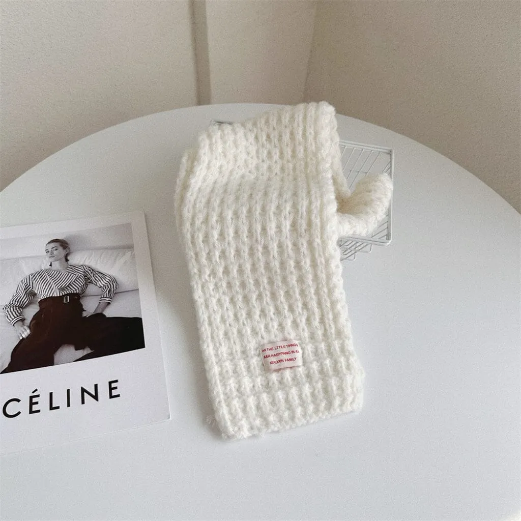 Solid Color Soft Knitted Scarf
