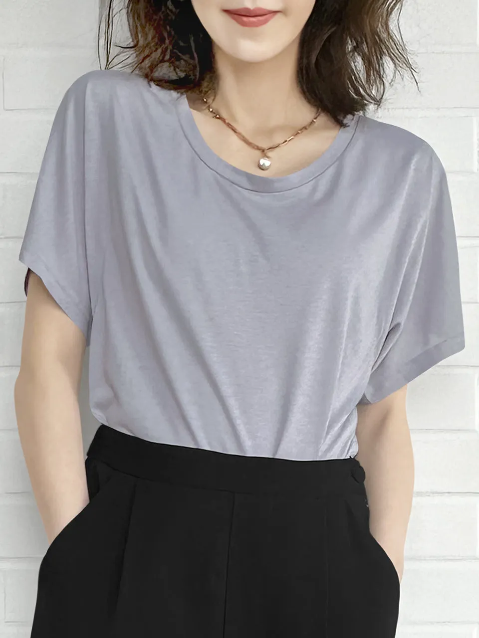 SPECIAL! Dusty Purple Bow Detail Front/ back 2-Way Tee