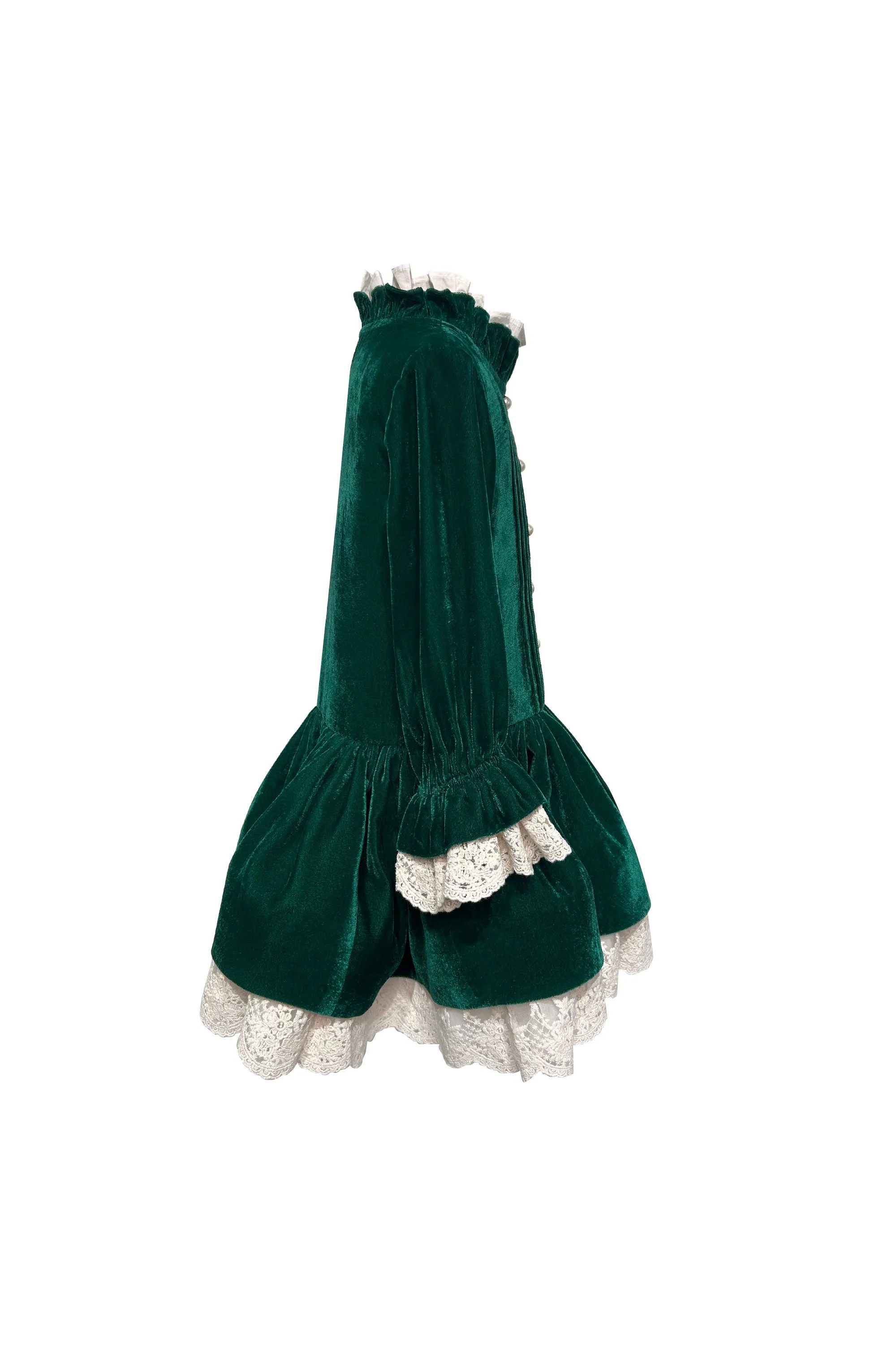 The Lacy Velvet Taylor Dress (Dark Green)