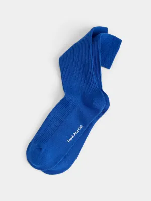 The Ribbed Socks in Nautical Blue