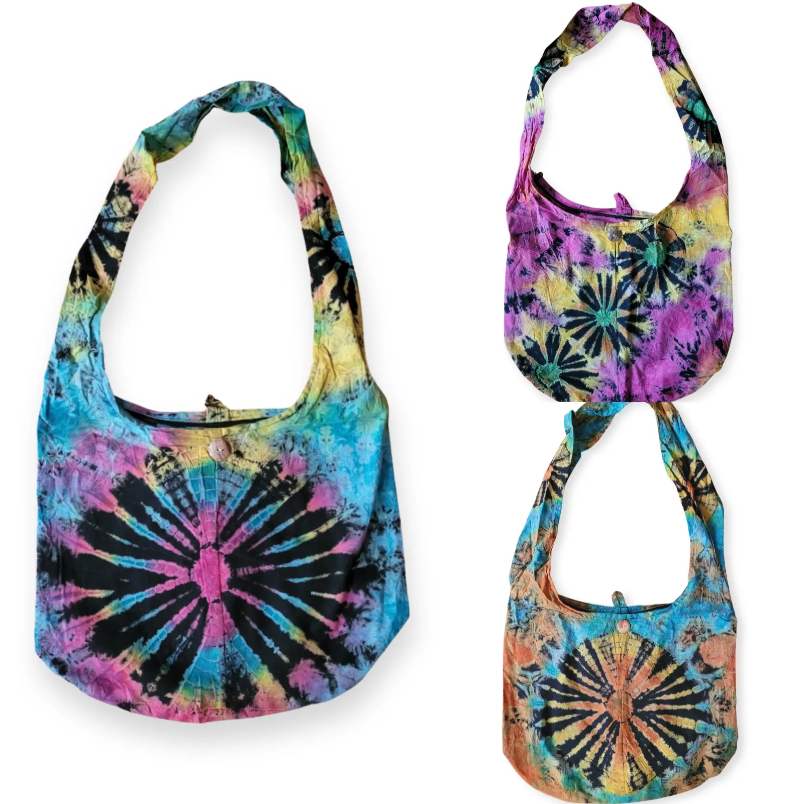 Tie Dye Bags Hobo Crossbody Sling Shoulder bag cotton Messenger Bags Tote Festival