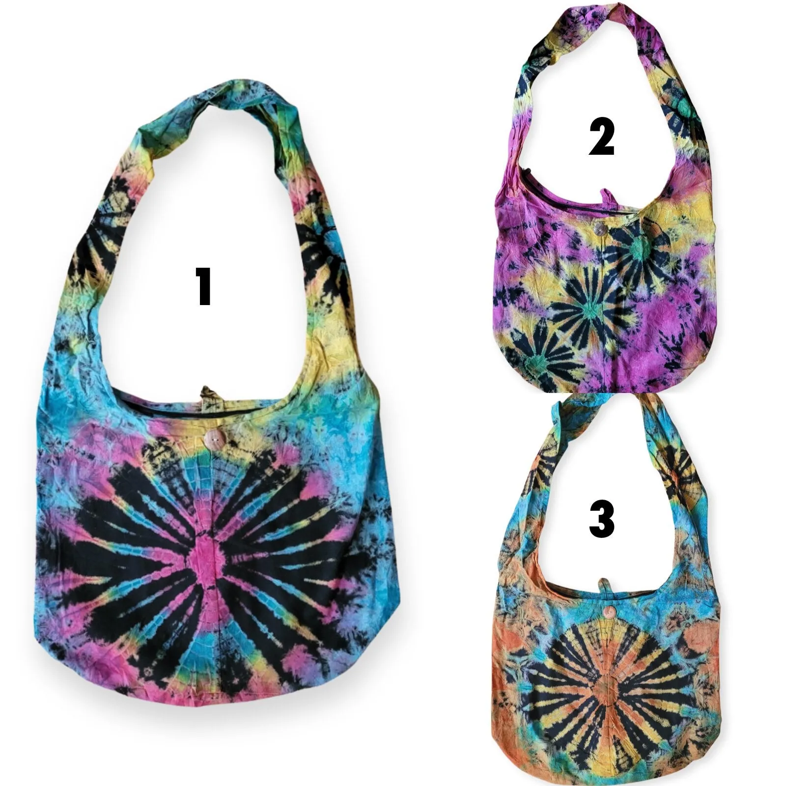 Tie Dye Bags Hobo Crossbody Sling Shoulder bag cotton Messenger Bags Tote Festival