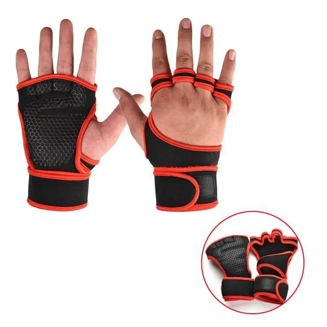 Weight Lifting Training Gloves Women Men Fitness Gloves Body Building Sport Gymnastics Grip Gym Hand Palm Wrist Protector Gloves