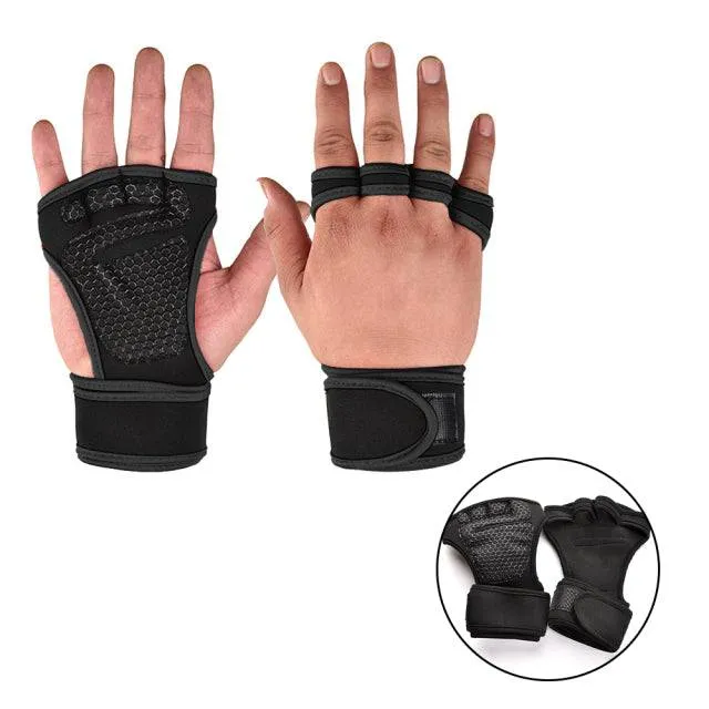 Weight Lifting Training Gloves Women Men Fitness Gloves Body Building Sport Gymnastics Grip Gym Hand Palm Wrist Protector Gloves