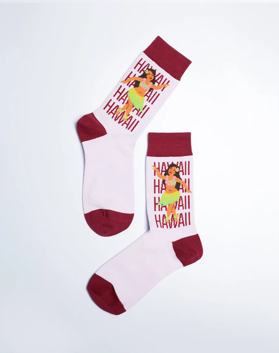 Women's Hawaii Hula Luau Crew Socks